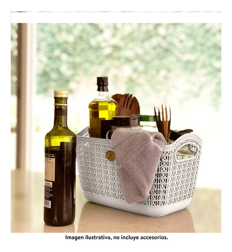 Set 3 Canastas Mitril Med Resistentes Organizadoras 18x19x29 Blanco Mitril Med