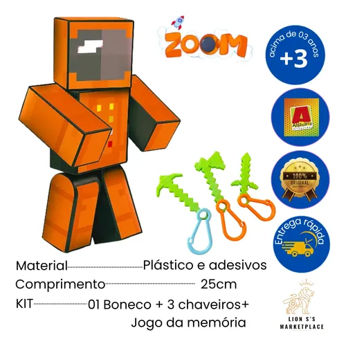 Boneco Articulado Zoom Astronauta 25cm+chaveiro Craft + Jogo