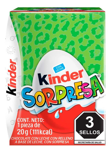 6 Pack Chocolate Con Leche Sorpresa Kinder Natoons 20