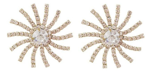 Zirconia Cúbica Girasol Stud Pendientes Mujer Fiesta De Oro 