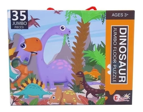 Imagen 1 de 4 de Rompecabezas Gigante 35 Pzas De Piso Dinosaurios Puzzle Edu