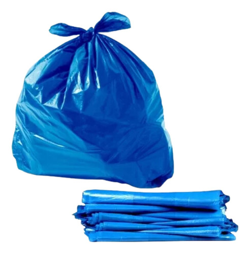 Sacos De Lixo Em Rolo- Azul 100 Litros Super Forte 20 Sacos