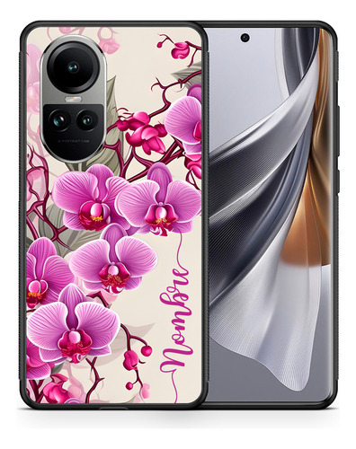Funda Para Oppo Reno Orquídeas Arte Personalizada Con Nombre