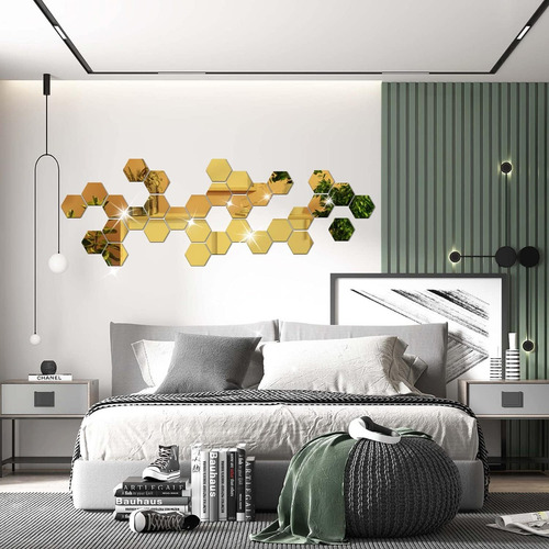 Y Juego De Espejos De Pared Acrílicos Con Pegatina, 24