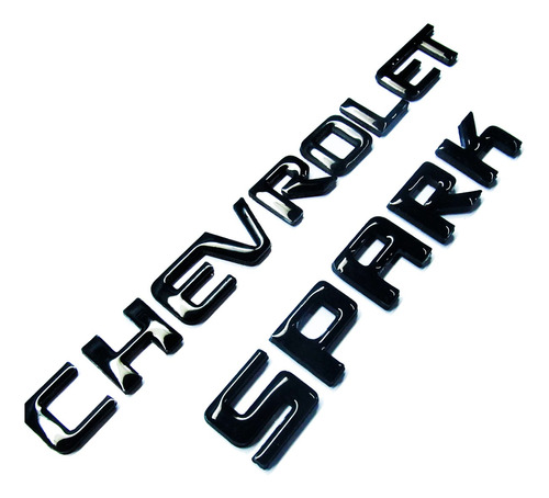 Emblemas Chevrolet Spark Negro Esmaltado Pega Roja 3m