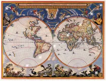 Comprar Lienzo Canvas Arte Decoración Mapa Mundi Plano 1650 80x105