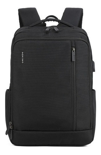 Mochila Aoking Expandible Urbana Ejecutiva Notebook Con Usb Sn2107 Negro