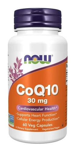 Coenzima Coq Q10 Now Antioxidante 30 Mg 60 Cáps Importado