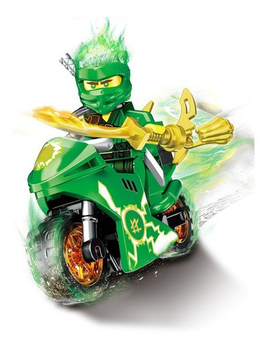 Imagen 6 de 7 de Set 8 Figuras Ninjago + 8 Motos Compatible Lego
