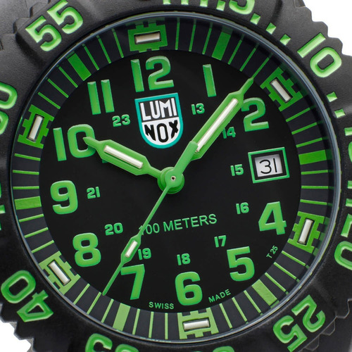 Reloj De Pulsera Luminox Para Hombre Negro X2.2067 Bisel Verde