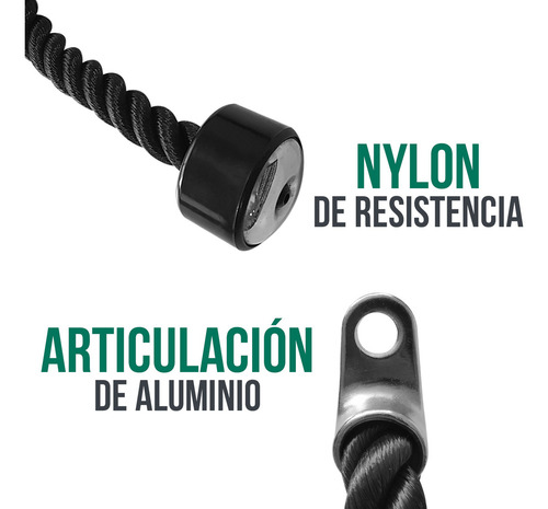 Agarre Cuerda Para Tríceps Doble Polea Gym Tayga