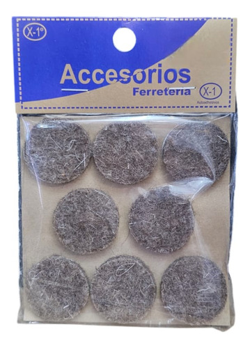 Fieltro Autoadhesivo Redondo Anti Rayones Marron X 8
