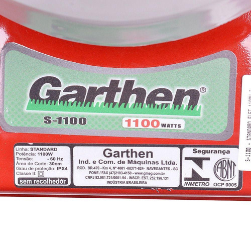 Cortador De Grama Garthen S1100 1100w