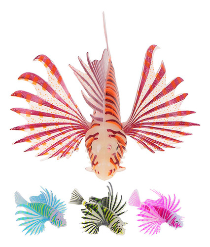 Pez León De Silicona Fluorescente, 4 Unidades: Pez Falso Flo