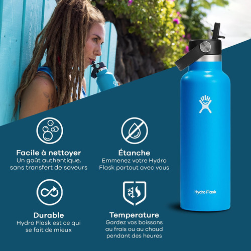 Hydro Flask Botella De Agua 621 Ml (21 Oz) Con Tapa De De De