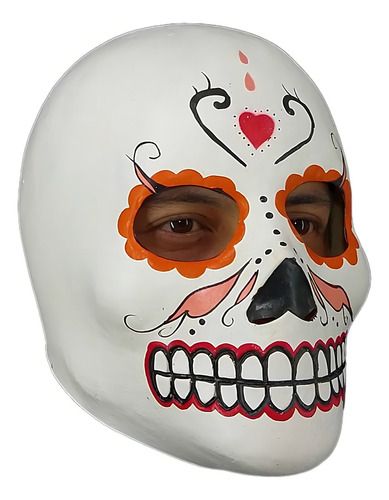 Máscara Catrina Día De Muertos Deluxe Halloween Color Blanco