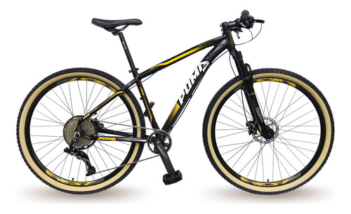 Bicicleta Aro 29 Pumabike Lince 12v Transmissão Gts Prime Cor Preto Com Amarelo Tamanho Do Quadro 17