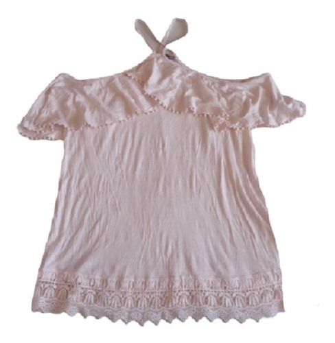 Blusa Americana Talla M Petite, Cuello Halter, Hombros Caido