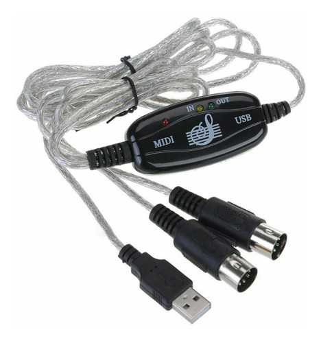 Cable Interfaz Midi Usb Music Teclado Pianos Bateria Pc Mac