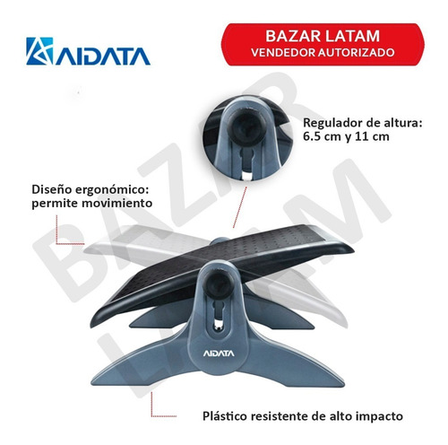 Imagen 3 de 8 de Reposa Apoya Pies Ergonomico Aidata Superficie Acolchada