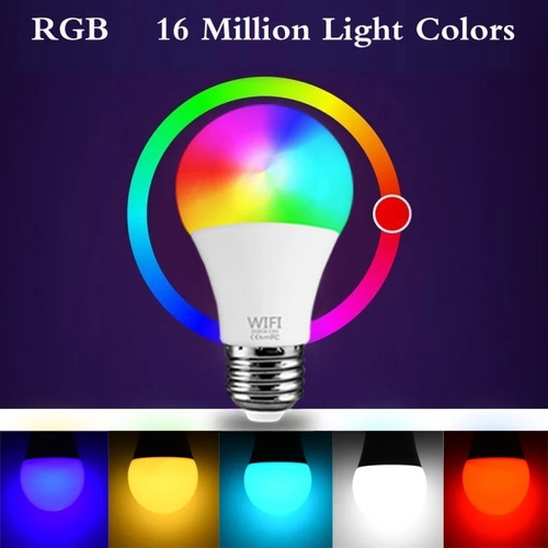 15w 2 Bombillas Wifi Luz Led Inteligente E27 Lámpara Rgb+cct (Usado)