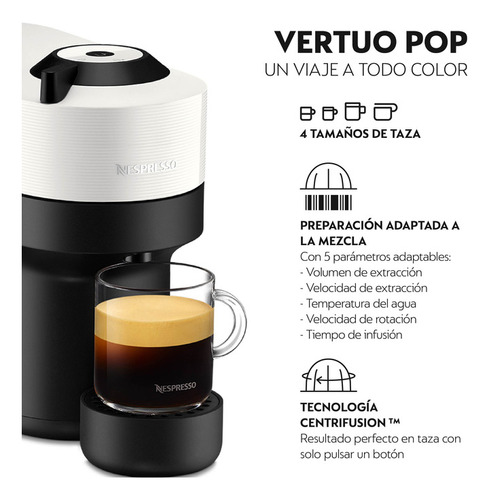 Cafetera Nesspreso Vertuo Pop Coconout White 