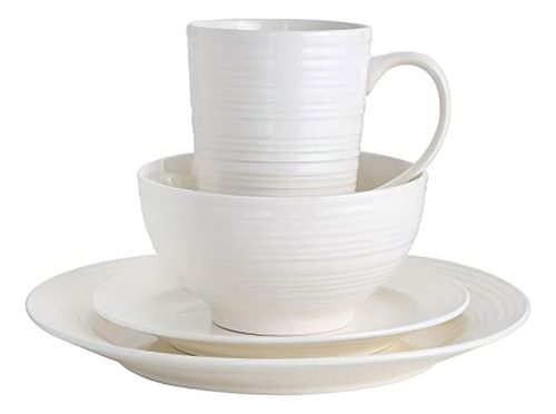 Gibson Home 16 Piezas Juego De Vajilla Amelia Court Blanco
