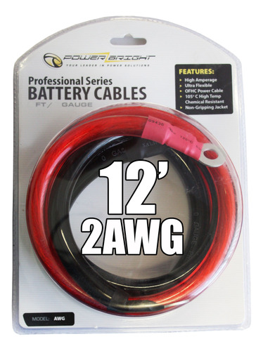 Power Bright 2-awg12 Cabl Awg Calibre Pie Inversor Serie W