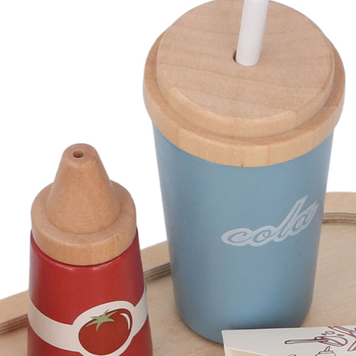 Juego De Hamburguesas Rápidas De Madera Para Niños, Educativ