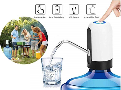 Dispenser De Agua De Bidon Usb Recargable 20 Litros Portatil