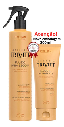 Kit Trivitt Leave In 250 Ml + Fluido Para Escova 300 Ml