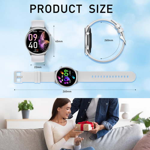 Reloj Inteligente Para Hombres Y Mujeres, Relojes Inteligentes Amoled De 1.4 Pulgadas Con Llamada Bluetooth, Seguimiento De Fitness Con Monitor De Sue