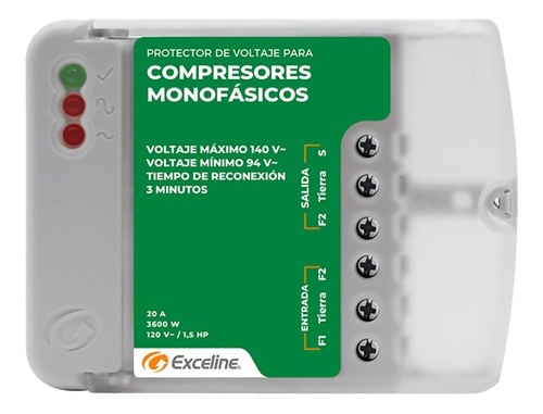 Protector De Voltaje Exceline Para Compresores Gsm-rf120b