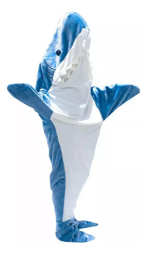Manta De Franela Con Capucha Shark 170 X 70 Cm