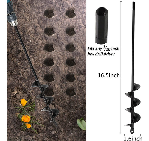 42cm Broca Espiral De Barrena De Jardín For Plantar Flores