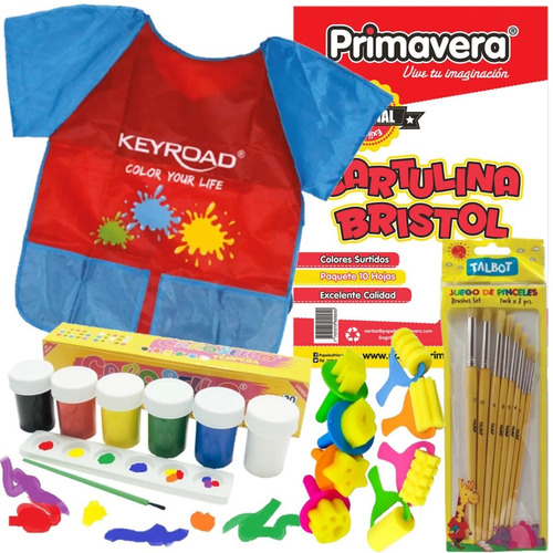 Kit De Pintura Infantil X 7 Piezas