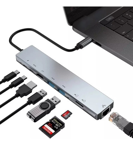 Adaptador Dock Thunderbolt3 Tipoc Hdmi P/ Macbook Air Pro M1