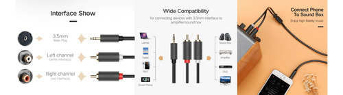 2 Cables Audio Premium Ugreen Jack 3.5mm A 2 Rca 10m 60836