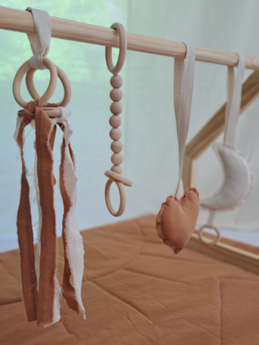 Gimnasio De Madera Para Bebes Estilo Montessori Canela