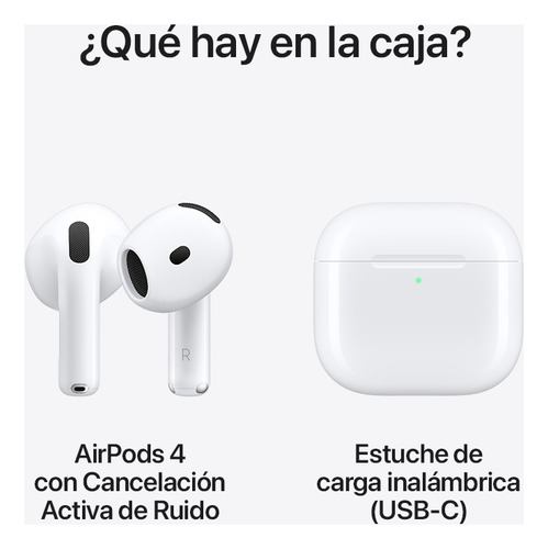 Apple AirPods 4 con Cancelación Activa de Ruido - Excelente (Reacondicionado)