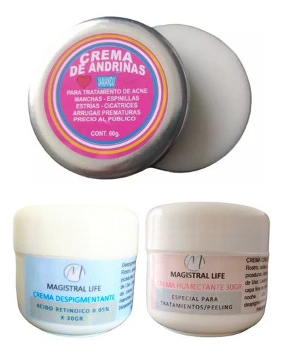 Crema Hidratante Facial + Cremas Antiman - mL a $49