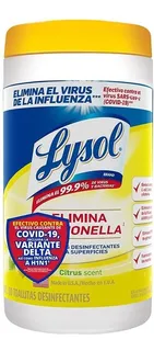 Toallitas Desinfectantes Lysol 80 Toallas C/u Original