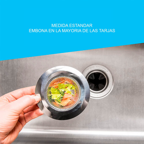 Coladera Tarja Fregadero Cocina Acero Inoxidable 7 Cm 2 Pzs