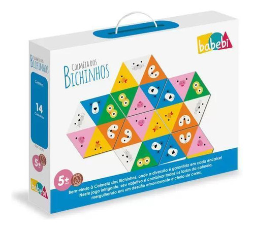 Jogo Educativo Colmeia Dos Bichinhos 24 Peças Babebi +5anos