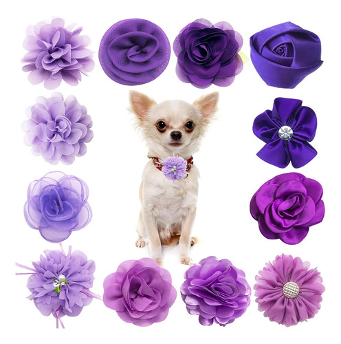 Pet 12 Lazos Para Collar De Perro Y Flores Para Niñas Cachor
