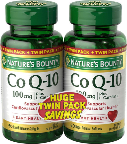 Natures Bounty Coq10 100mg Twin Pack 60 Unidades 2 Unidades