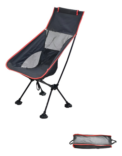 Silla De Playa Plegable Portátil Para Acampar Moon Chair Hgq Negro