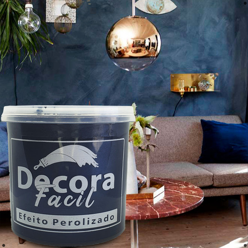 Tinta Com Efeito Perolizado Fácil De Aplicar E Elegante Cor Oceano Profundo