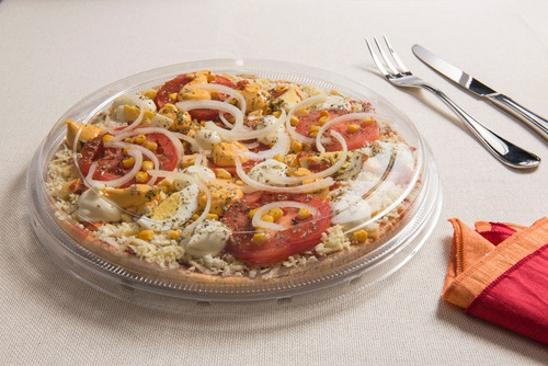 50 Un Bandeja De Pizza 30cm G60 Galvanotek Delivery Premium Cor Cristal