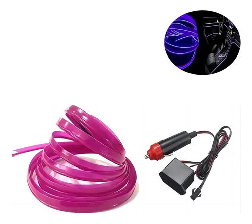 Hilo Tira Luz Neon Colores Led Conector 12v Auto Moto 5m